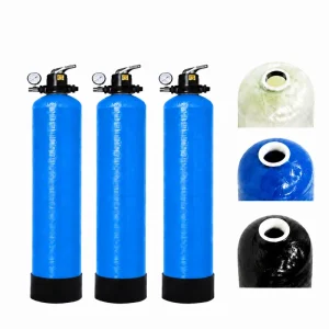 16.7 Gallon Vertical FRP Tank Tripod/Round Base Reverse Osmosis Ion Exchange Filtration Hand Valve Gauge Clean Water