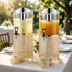 16L Gold Stainless Steel Heated Beverage Dispenser for Cold Drinks and Coffee