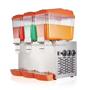 16L x 3 Commercial Juice Dispenser with Three Cylinders, Stirring, Spraying, and Tap