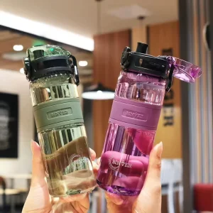 16oz Outdoor Camping Portable PC Plastic Leak-Proof BPA-Free Water Bottle with Scale Filter for Adults