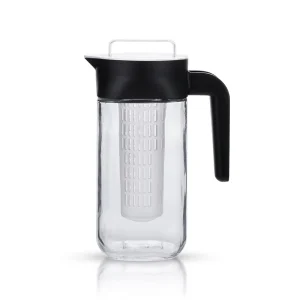 1L Glass Tea Infuser Juice Jug Water Carafe Pitcher with Lid and Infusion Filter for Fruit Party Modern Design