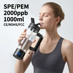 1L SPE PEM Hydrogen Water Maker Pitcher Kettle Generator Machine, 2000 PPB
