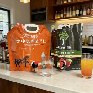 1L to 5L Food-Grade Stand-Up Pouch with Valve Drink Dispenser Plastic Tap 1-Gallon Beverage Bag Water Spout Container