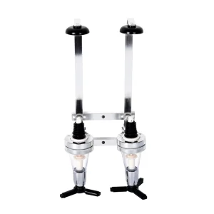 2-Bottle Wall-Mounted Liquor Dispenser Bar Butler with Bottle Stand and Bracket