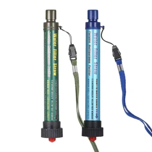 2-Pack Portable Water Filter Straws for Personal Outdoor Use