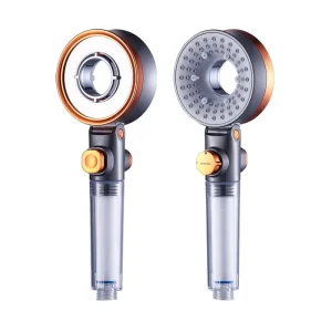 2 Sided High Pressure Adjustable Flow 3 Mode Handheld Shower Head with PP Cotton Filter On Off Button Bathroom Accessories