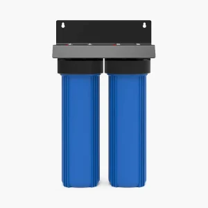2-Stage 20 Inches Whole House Water Filtration System Big Blue Water Filter With Iron Plate