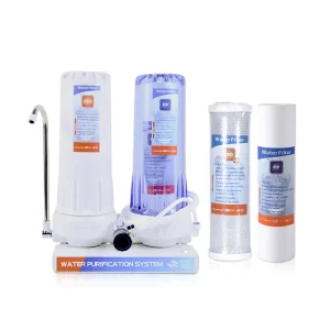 2 Stage Countertop Drinking Water Filtration System Removes Sand Dirt and Chlorine
