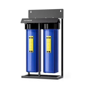 2-Stage Easy Installation Big Blue Whole House Water Filter with 4.5″*20″ Large Capacity Water Treatment Appliances