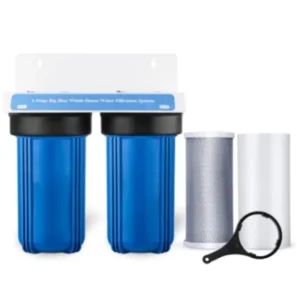 2 Stage Whole House Pre Filtration 10 Inch Housing Water Filter with Sediment and Carbon Block