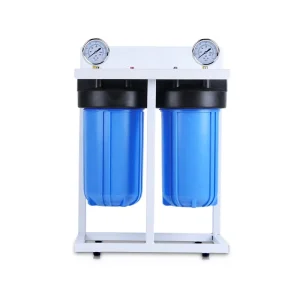 2 Stage Whole House Water Filtration System 10inch Big Blue Water Filter with 10″x4.5″ Jumbo Water Filter Housing with 1″ Ports