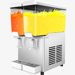 2 Tank Drink Dispenser 16L+16L Large Capacity Cold Juice Milk Dispenser Mixed Beverage Machine Equipment