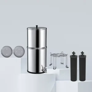 2.25 Gallon Gravity Water Filter System Filtration Bucket for Home, Outdoor Camping, and Hiking