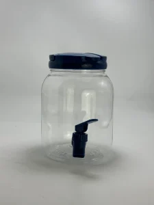 2.5L Navy Blue Plastic Beverage Dispenser with Spigot Clear Summer Drink Dispenser for Parties Lemonade Juice Water
