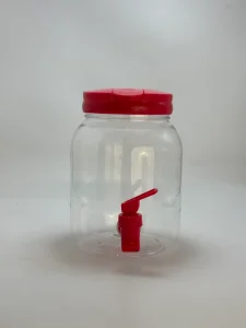 2.5L Red Plastic Beverage Dispenser with Spigot