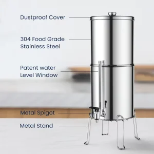 2.9 Gallon Gravity Water Filter Countertop Outdoor Water Filter Removes Sediment and Odor for Family Camping