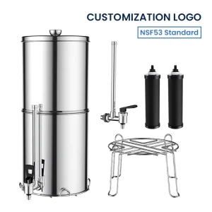 2.9 Gallon Gravity Water Purifier System Countertop Water Filter for Family Camping Removes Chlorine