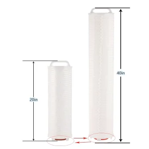 20 40 Inch Polypropylene PP Pleated Micro Filter Cartridge Residential Water Treatment for Sediment Filtration