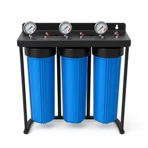 20 Inch 3 Stage Pre Water Filtration System with PP PP CTO Cartridges and 3 Gauges