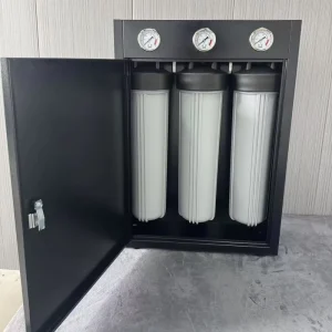 20-Inch 3-Stage Whole House Filter, SUS304, UV-Resistant and Anti-Algae, Triple Pressure Gauges, High-Flow 1-Inch Brass Port