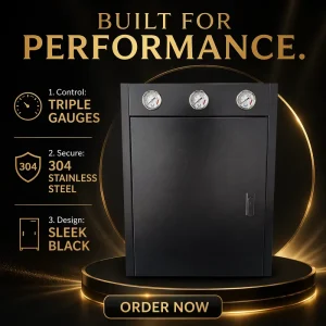 20-Inch 3-Stage Whole House Water Filter System with Triple Pressure Gauges and 1-Inch NPT Ports for Well and City Water