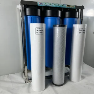 20 Inch Giant Blue Triple Household Water Filter System 20’x 4.5 Manual Plastic Shell for Outdoor Use for Hotels