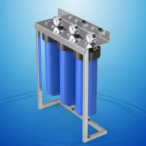 20-Inch Large Blue Water Filter Cartridge with Stainless Steel Bracket for Hotel and Outdoor Use