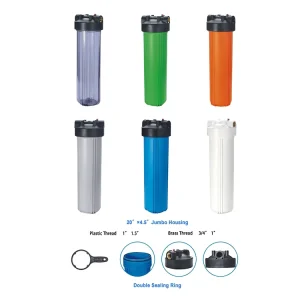 20 Inch Plastic Slim Blue PP Drinking Water Filter Cartridge Housing, Standard Household