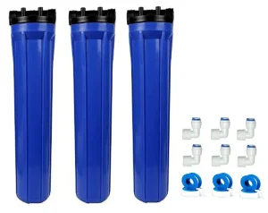 20 Inch Whole House Three Stage Water Purification System Shell Suitable for PP CTO UDF Filter Cartridge Shell