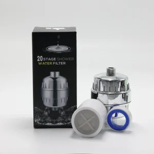 20 Stage Shower Head Filters for Hard Water 2 Pcs Shower Water Softener Filters with 4 Replacement Cartridges to Remove