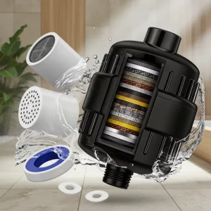 20 States Advanced Technology Multi Stage Filtration Shower Filter With 1 Cartridge For Hard Water Remove Chlorine And Skincare