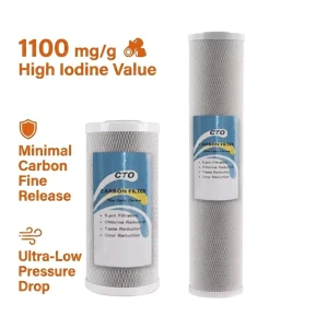 20″ X 4.5″ CTO Filter Cartridge BPA Free 5 Micron Carbon Filter for Residential RO System Maintenance