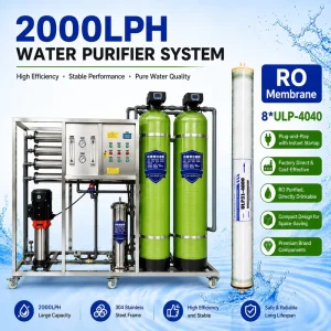 2000L H Commercial RO Water Purifier System Industrial Reverse Osmosis System Water Treatment Machinery