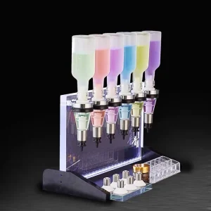 200ml 6 Head Perfume Display Wall Mounted Glass Bottle Perfume Bar Liquid Filling Pump Dispenser Perfume Bar