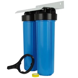 2045BB 2-Stage Plastic Water Filter Housing 4.5 x 20 Inch RV Compatible 1 Inch NPT