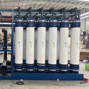 220V UF Equipment System Ultrafiltration Water Purifier with Pressure Vessel Pump PLC Motor 1 Year Warranty 98 99% Desalination