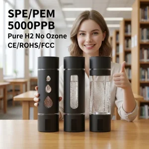 230ml Hydrogen Water Maker Bottle with SPE PEM Technology, 5000ppb Hydrogen Water Generator, Factory Direct