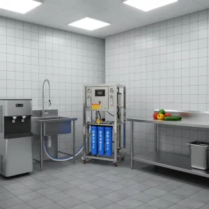 250 LPH Commercial Open-Type Tankless Reverse Osmosis Water Filter System with Pump and PLC