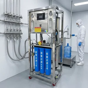 250LPH 6TPD PLC-Controlled Stainless Steel Open-Frame Water Treatment Machinery with Pump for Purified Water