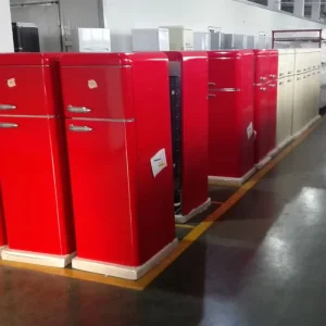280L Colorful Retro Small Double Door Refrigerator Water Dispenser for Household and Hotel Use