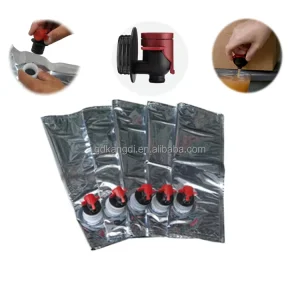 2L 3L Aluminum Aseptic Bag-in-Box Dispenser for Wine Juice and Liquids with Plastic Butterfly Tap Valve