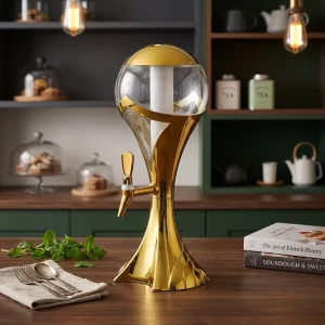 2L Gold Beer Tower Juice Dispenser WD Cup Trophy Electroplated