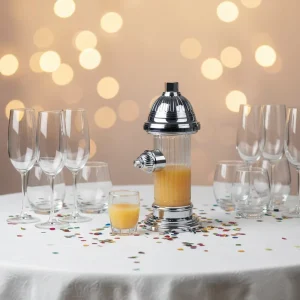 2L Red and Silver PP Beverage Dispenser, Food Safe