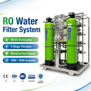 2T/H Industrial RO Water Treatment Equipment 2000L/H Reverse Osmosis Water Purifier Machine for Drinking Water Plant