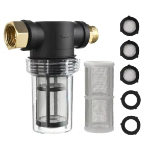 3/4-Inch Garden Hose Filter Attachment with 40-Mesh Sediment Screen