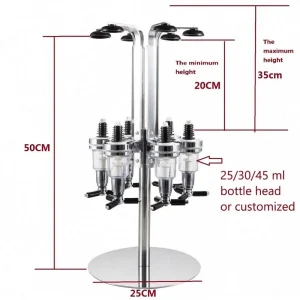 3 Bottle Hanging Wine Drink Dispenser Bar Rotating Vertical Liquor Dispenser Pourer Rack