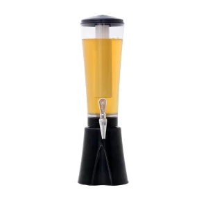 3-Liter Gold and Silver Polished Beer Tower Tap Drink Dispenser for Bars and Parties