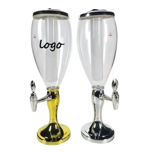 3 Litre Beer Drink Tower Dispenser with Spigot for Home Party Bar Pub Festivals Margarita Liquor
