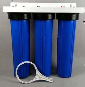 3 Stage 20 Inch Big Blue Manual Plastic Under-Sink Water Filter System for Whole Family Household Use