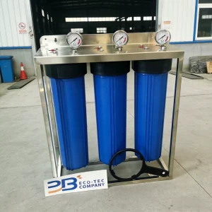 3-Stage 20 x 4.5 Inch Big Blue Water Filter System with 304 Stainless Steel Frame for Tap Water